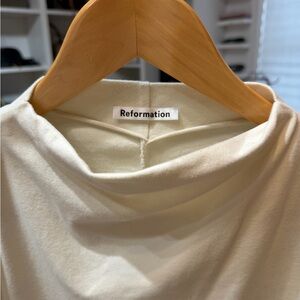 Reformation Off-White Cowl Neck Top
